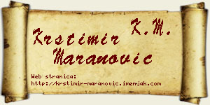 Krstimir Maranović vizit kartica